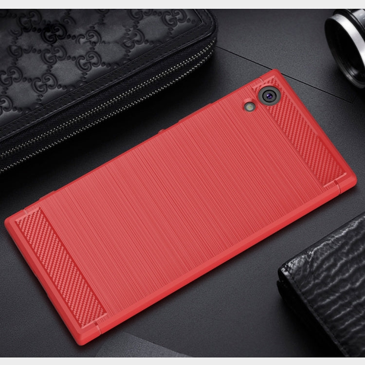 For Sony Xperia XA1 Brushed Texture Carbon Fiber Shockproof TPU Rugged Armor Protective Case, For Sony Xperia XA1, Sony Xperia XA1