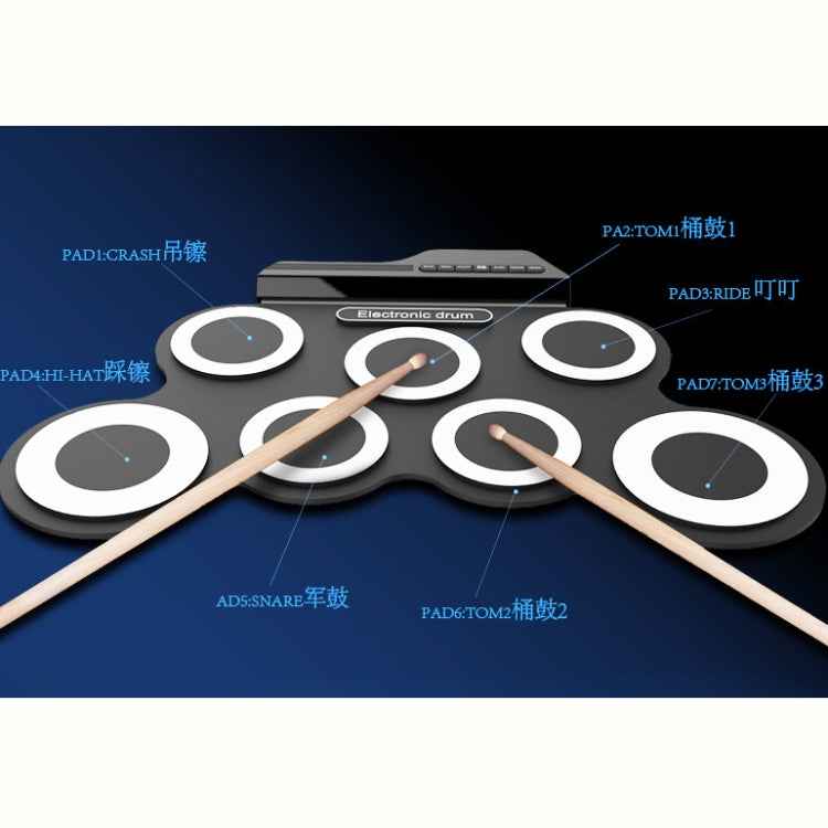 Portable Silicone Hand Roll USB Electronic Drum