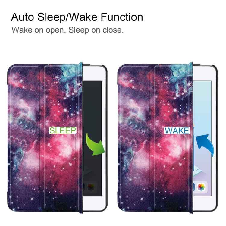 Graffiti Pattern Custer Texture Horizontal Flip PU Leather Case for iPad Mini 2019 / Mini 4 , with Three-folding Holder & Sleep / Wake-up Function, For iPad Mini 2019 / Mini 4