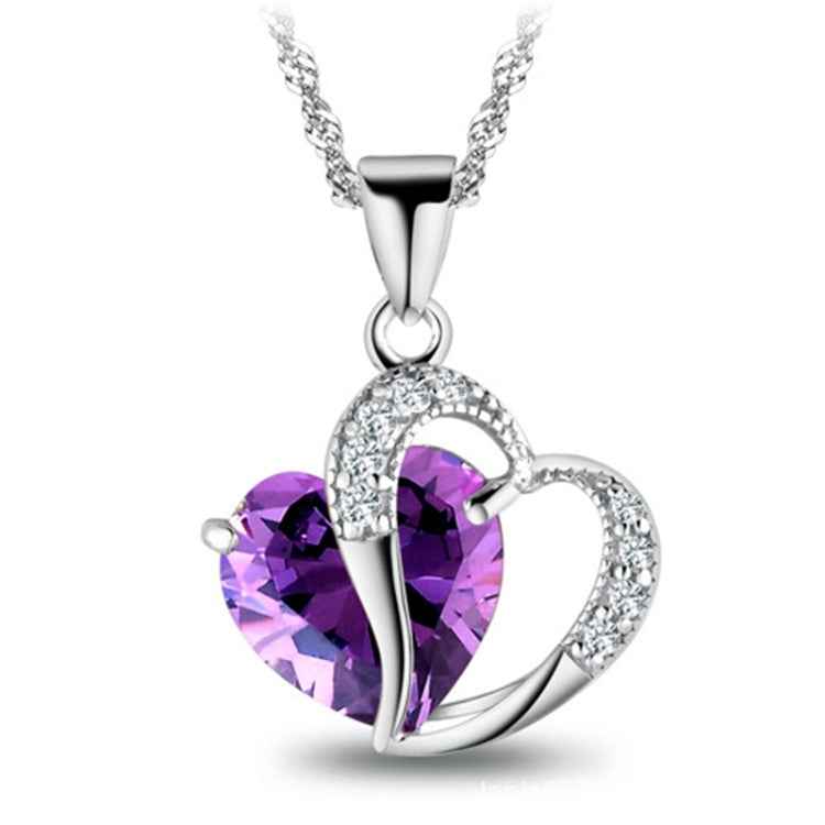 Romantic Heart-Shaped Amethyst Necklace