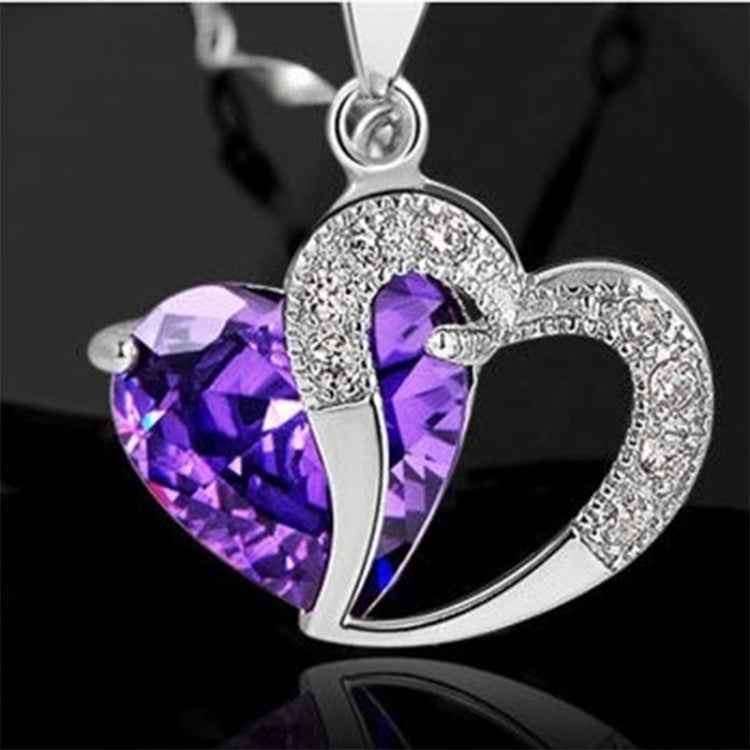 Romantic Heart-Shaped Amethyst Necklace