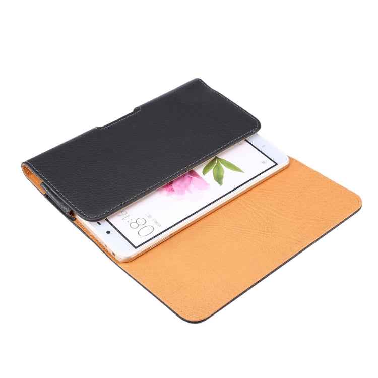 Universal Litchi Texture Vertical Flip PU Leather Case / Waist Bag for Xiaomi and 6.4 Inch Smart Phone