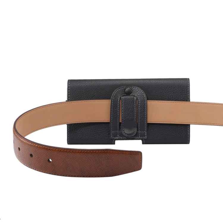Universal Litchi Texture Vertical Flip PU Leather Case / Waist Bag for Xiaomi and 6.4 Inch Smart Phone