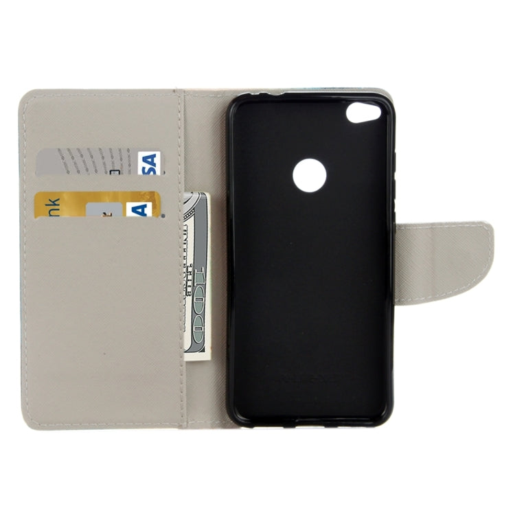 For Huawei P8 Lite (2017) & Honor 8 Lite Green Tree in Bloom Pattern Horizontal Flip Leather Case with Holder & Card Slots & Wallet