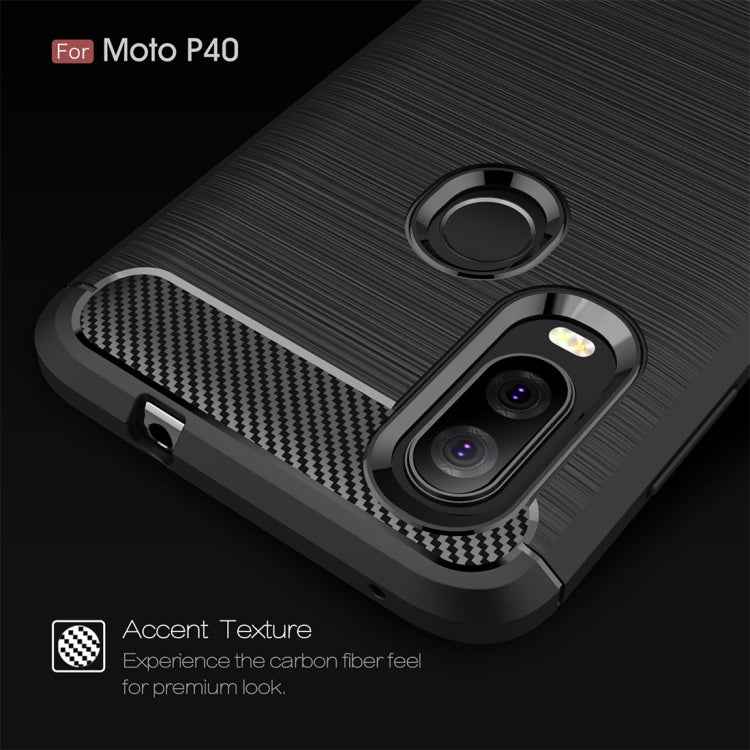 Brushed Texture Carbon Fiber TPU Case for Motorola P40