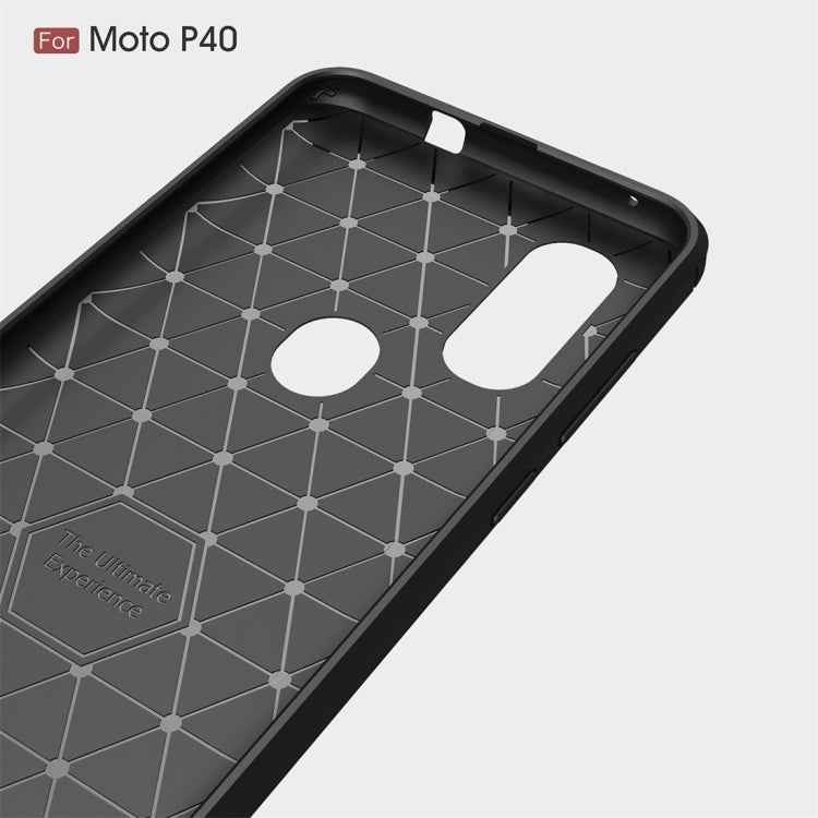 Brushed Texture Carbon Fiber TPU Case for Motorola P40