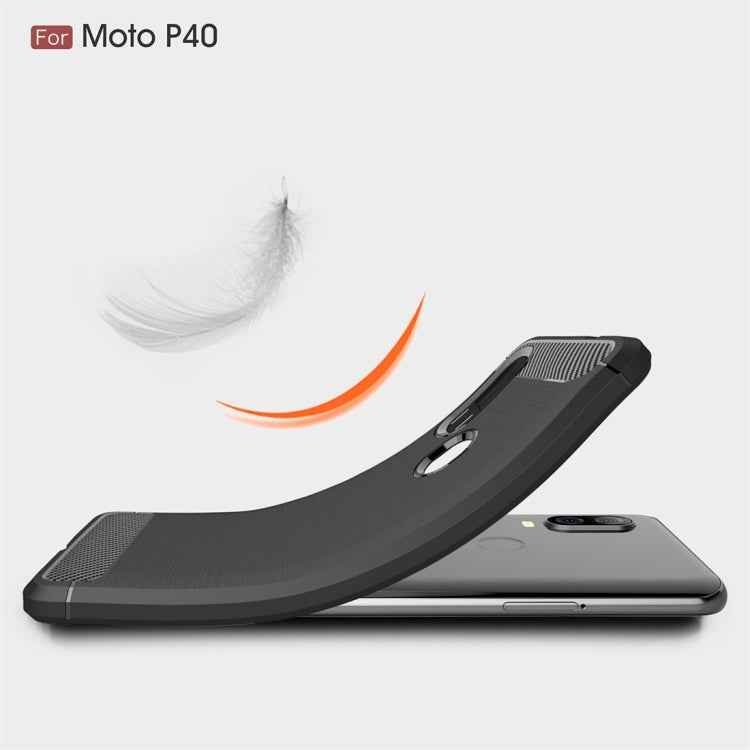 Brushed Texture Carbon Fiber TPU Case for Motorola P40