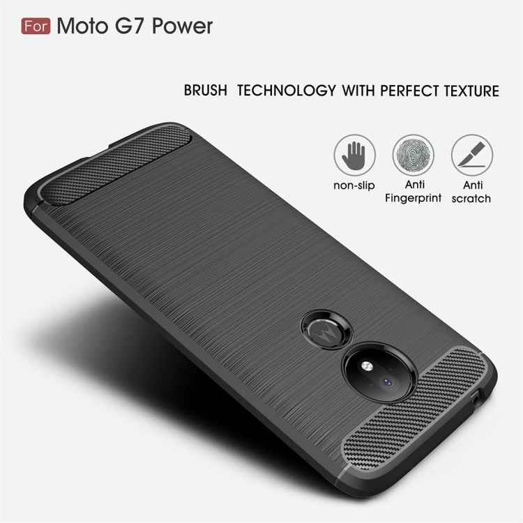 Brushed Texture Carbon Fiber TPU Case for Motorola Moto G7 Power EU Version