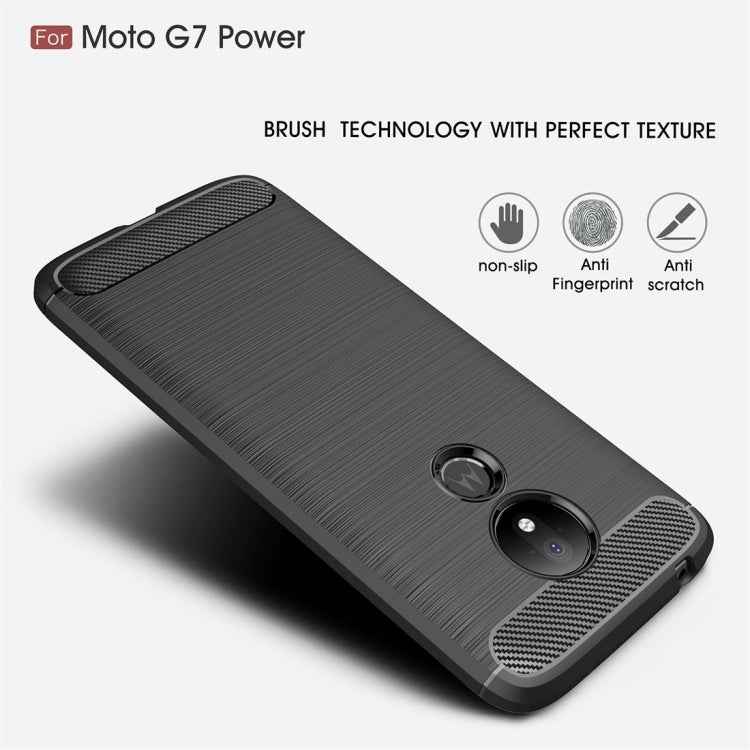 Brushed Texture Carbon Fiber TPU Case for Motorola Moto G7 Power US Version