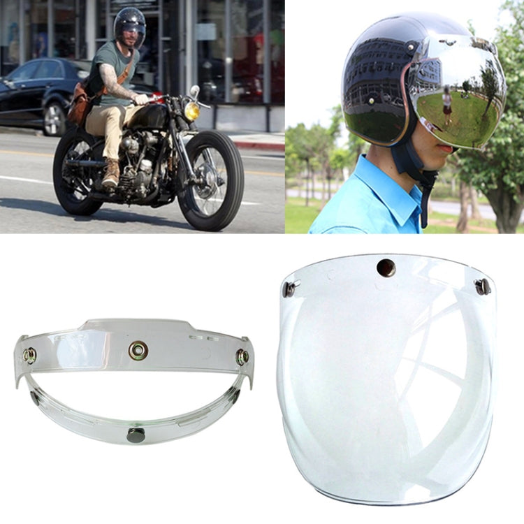 Soman Motorcycle Bubble Visor Open Face Helmet Visor Helmet Windshield Shield with Transparent Frame
