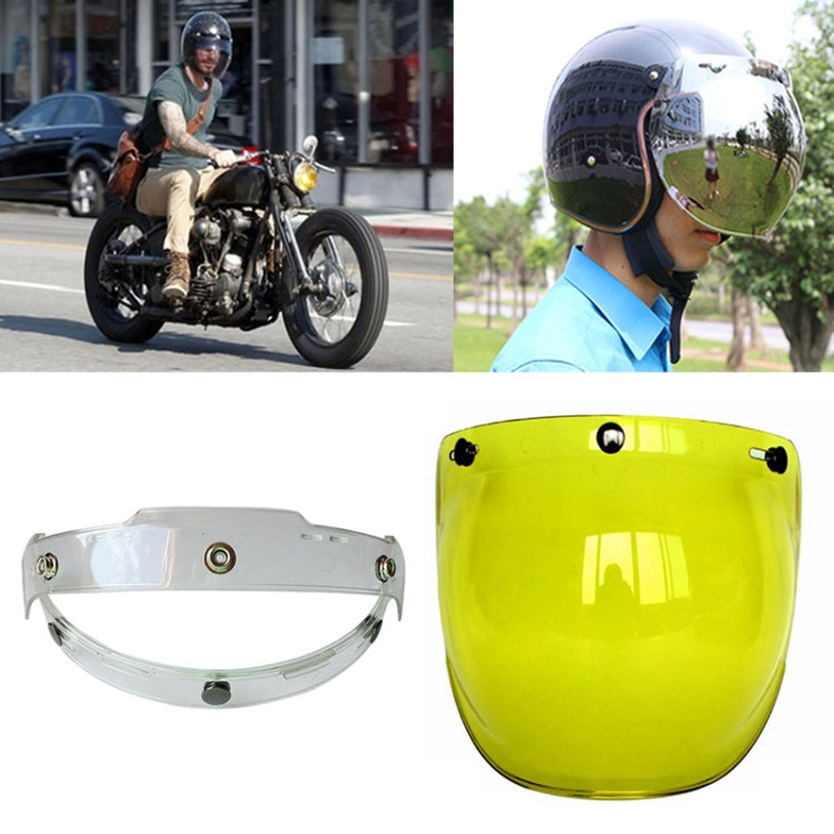 Soman Motorcycle Bubble Visor Open Face Helmet Visor Helmet Windshield Shield with Transparent Frame