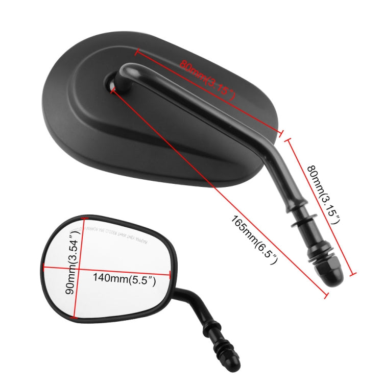 MB-MR008-BK Motorcycle Modified Rotatable Matt Rear View Mirror Set for Harley Davidson XL 883 1200, For Harley Davidson XL 883 1200