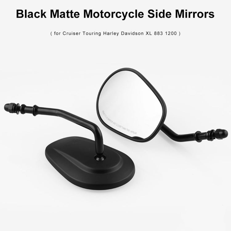MB-MR008-BK Motorcycle Modified Rotatable Matt Rear View Mirror Set for Harley Davidson XL 883 1200, For Harley Davidson XL 883 1200