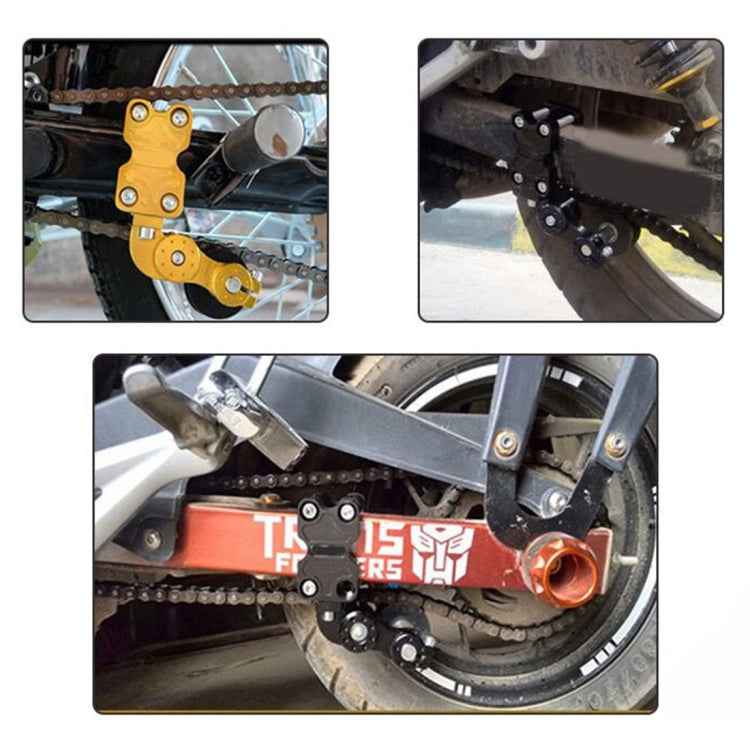 HC154 Motorcycle Modified Accessories Universal Aluminum Alloy Chain Adjuster, Aluminum Alloy Silver, Aluminum Alloy Black