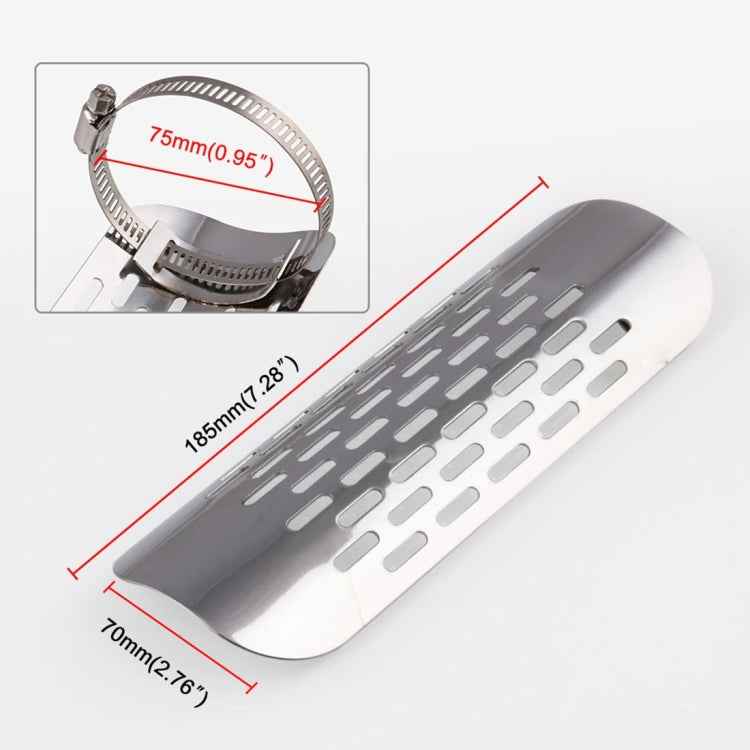 MB-EX014-S Motorcycle Modification Accessories Iron 75mm Exhaust Pipe Heat Shield for Kawasaki