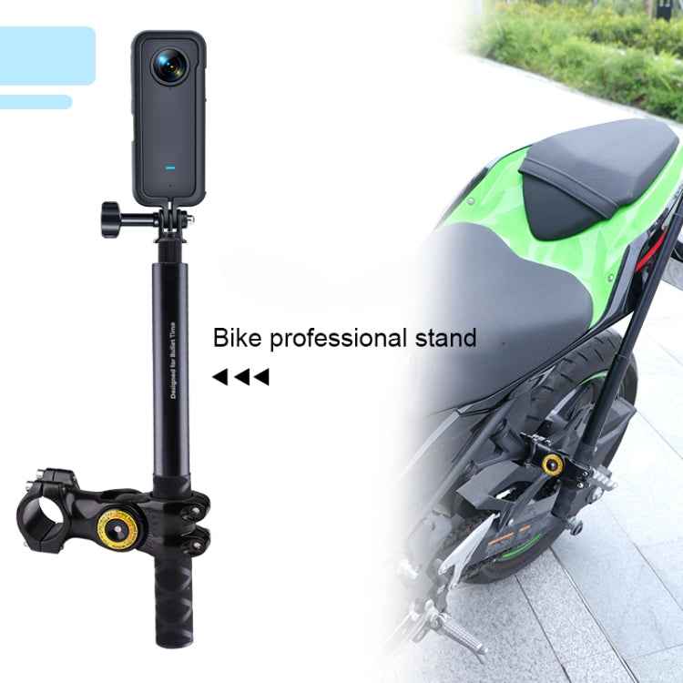 Motorcycle Bicycle Handlebar Fixture Mount Camera Bracket Adapter with Monopod Stand
