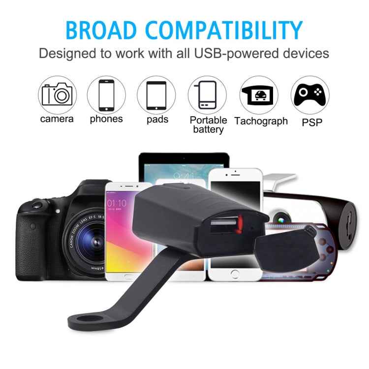 Motorcycle Waterproof DC 8-32V 5V / 1.2A Rearview Mirror USB Phone Charger Adapter, with Indicator Light