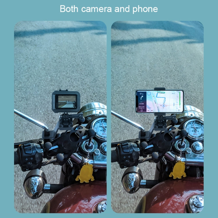 RUIGPRO Motorcycle Handlebar Alloy Phone Bracket for GoPro, Insta360, DJI and Other Action Cameras