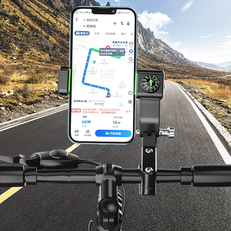 Motorcycle Spherical Compass Phone Holder, Rearview Mirror without Light