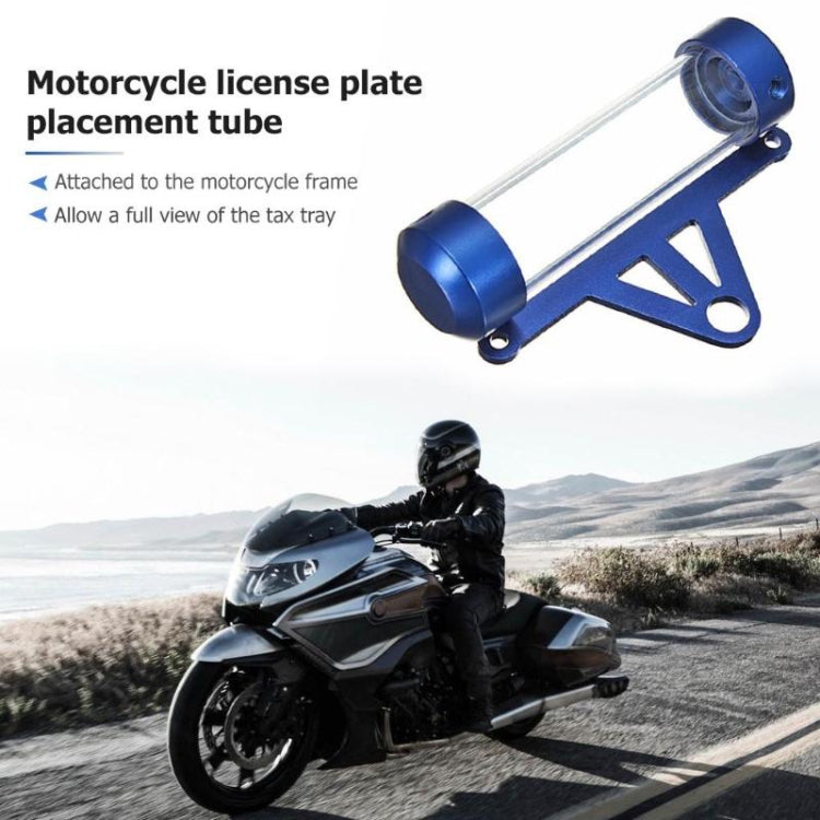 MP1001 Motorcycle Paper Car License Plate Placement Tube Waterproof Motorcycle Tax Tube Cylindrical Disc Paper Holder Air Vehicle License Plate Frame for Motorcycles, MP1001(Red), MP1001(White), MP1001(Black), MP1001(Blue)