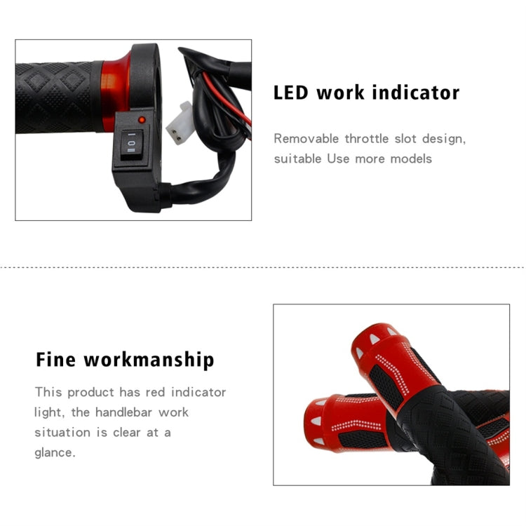 CS-764A1 12V Motorcycle Scooter Aluminum Alloy Electric Hand Grip Cover Heated Grip Handlebar