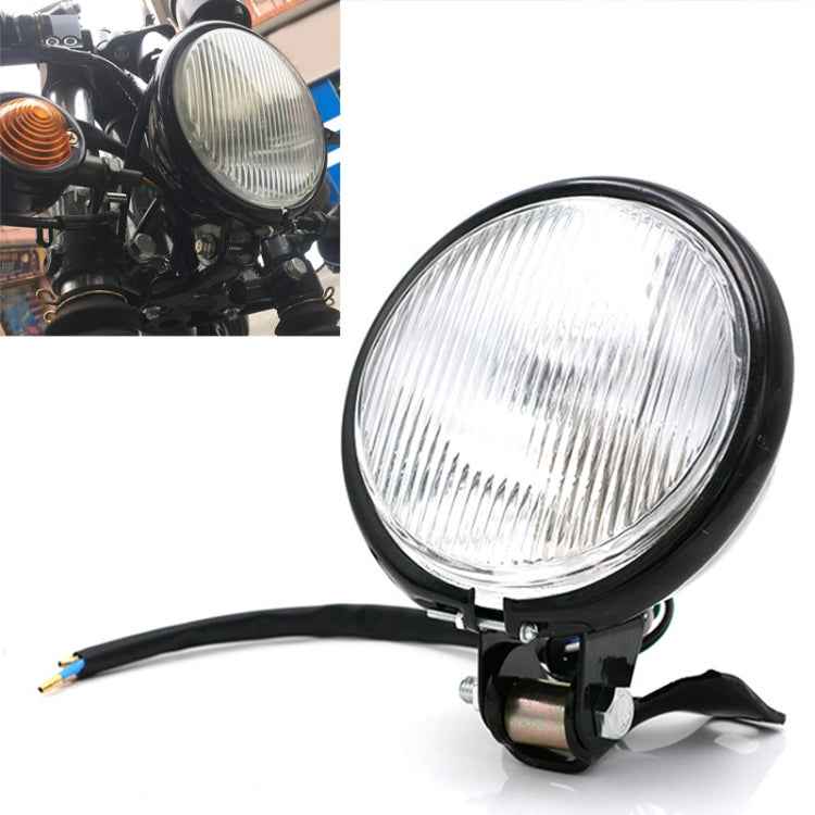4 inch Motorcycle Black Shell Glass Retro Lamp LED Headlight Modification Accessories, 4 inch Black Shell Glass Retro Lamp