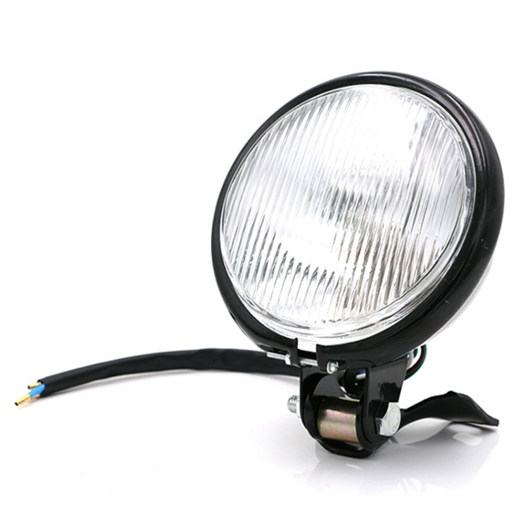 4 inch Motorcycle Black Shell Glass Retro Lamp LED Headlight Modification Accessories