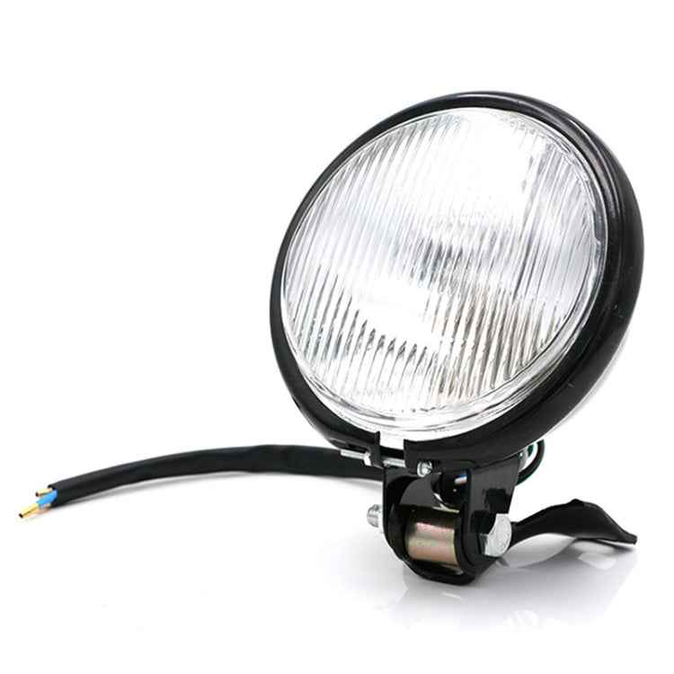 4 inch Motorcycle Black Shell Glass Retro Lamp LED Headlight Modification Accessories, 4 inch Black Shell Glass Retro Lamp