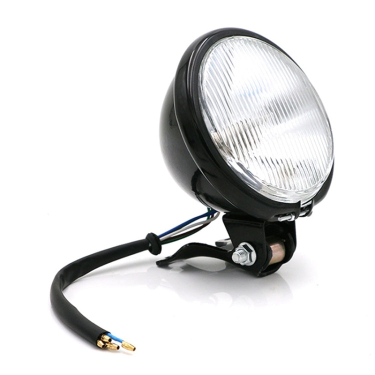 4 inch Motorcycle Black Shell Glass Retro Lamp LED Headlight Modification Accessories