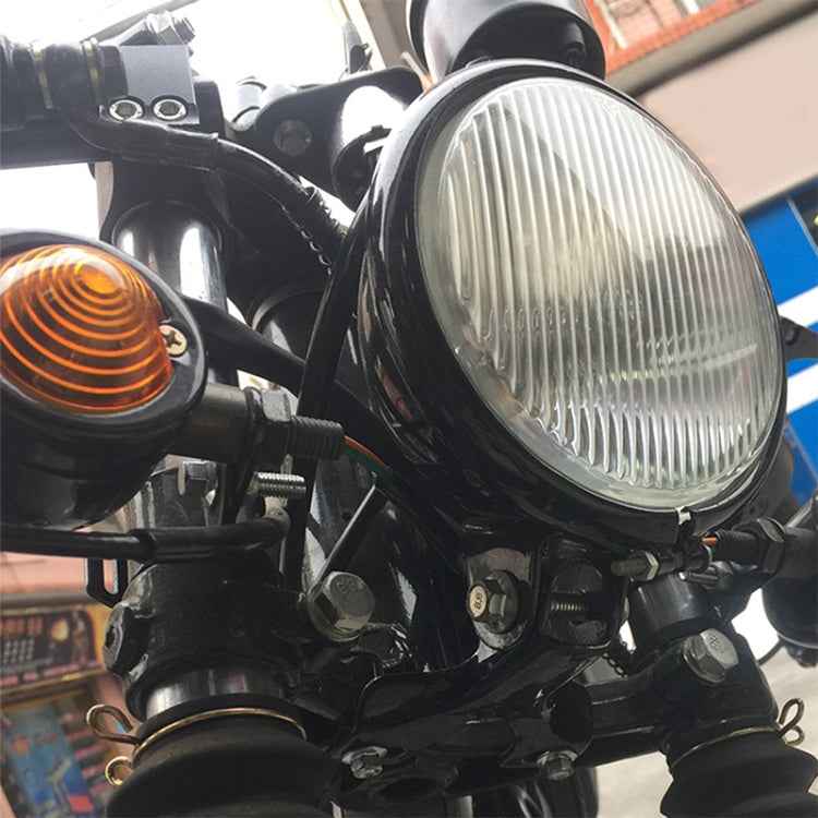 4 inch Motorcycle Black Shell Glass Retro Lamp LED Headlight Modification Accessories, 4 inch Black Shell Glass Retro Lamp
