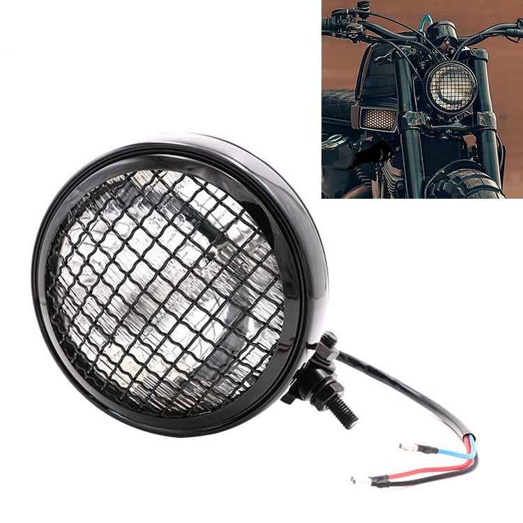 Motorcycle Black Shell Harley Headlight Retro Lamp LED Light Modification Accessories, Black Shell Headlight Retro Lamp