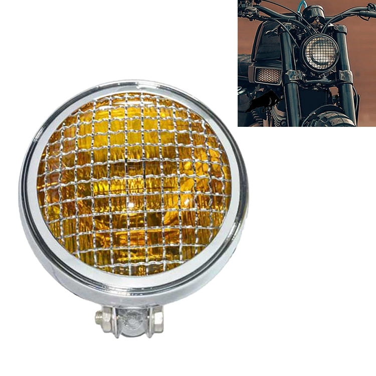 Motorcycle Silver Shell Harley Headlight Retro Lamp LED Light Modification Accessories