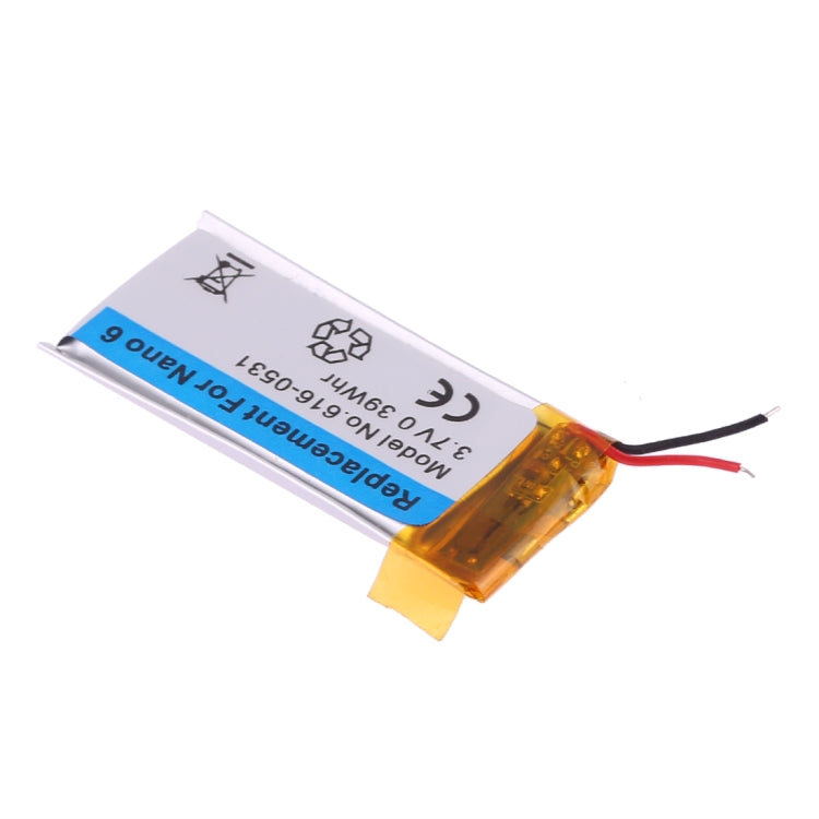 3.7V 0.39Whr For iPod nano 6 Rechargeable Replacement Li-polymer Battery
