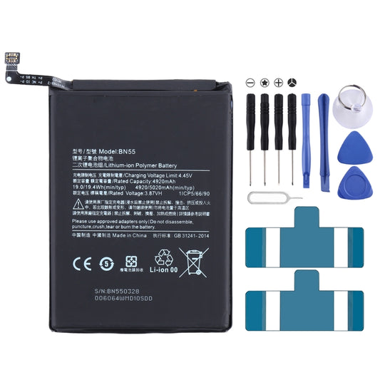 Batterie Li-ion polymère BN55 pour Xiaomi Redmi Note 9S/Redmi Note 9 Pro Max/Redmi Note 9 Pro (Inde)