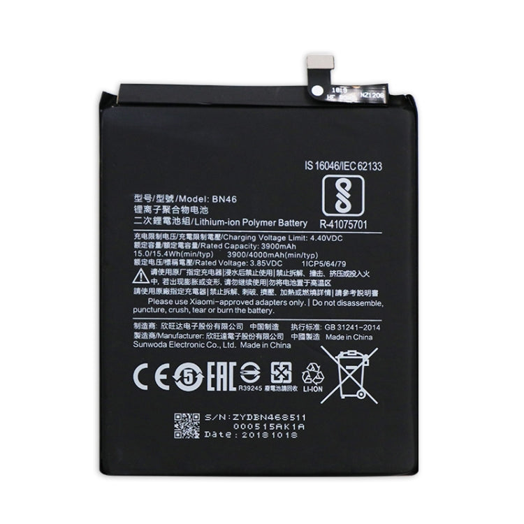 BN46 3900mAh Li-Polymer Battery for Xiaomi Redmi 7 / Redmi Note 6 / Redmi Note 8 / Redmi Note 8T
