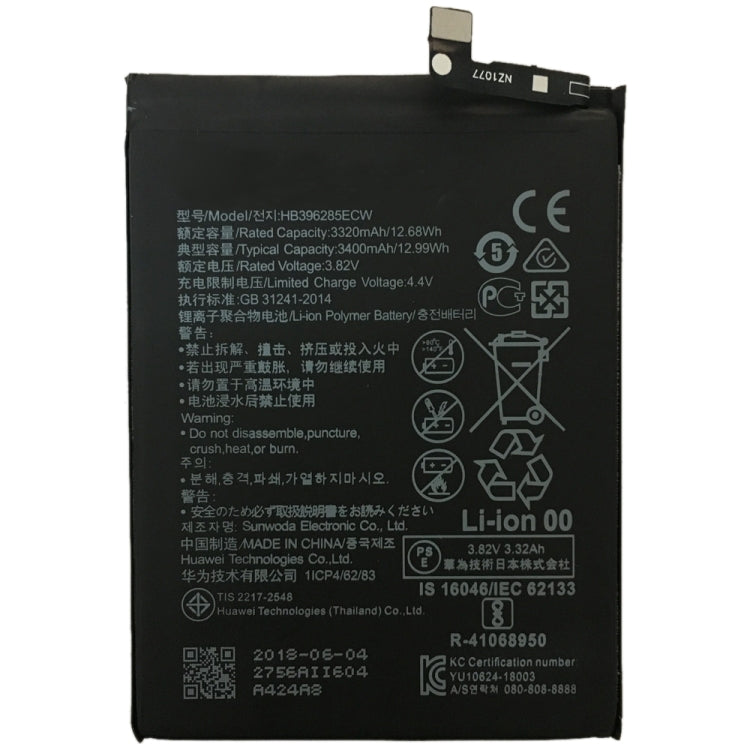 Batterie lithium-ion polymère HB396285ECW pour Huawei P20 / Honor 10 / Nova Lite 3, pour Honor 10