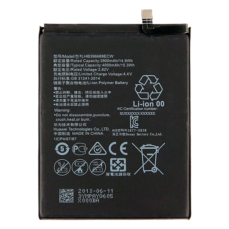 Batterie lithium-ion polymère HB396689ECW pour Huawei Mate 9 / Mate 9 Pro / Honor 8C / Y9 (2018), pour Mate 9 Pro