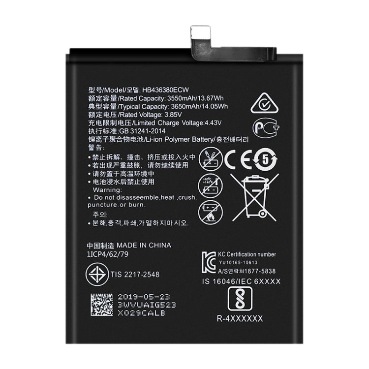 Batterie polymère lithium-ion HB436380ECW pour Huawei P30