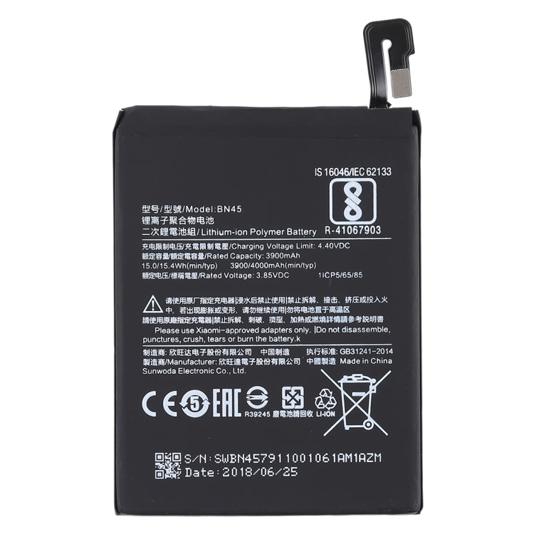 Batterie lithium-polymère BN45 3900 mAh pour Xiaomi Redmi Note 5