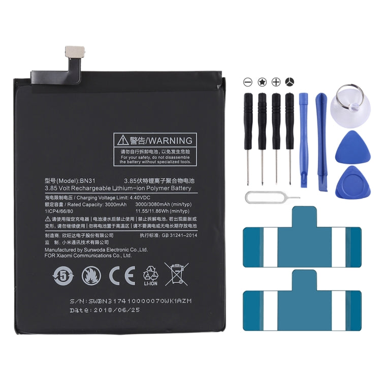 Batterie lithium-polymère 3000 mAh BN31 pour Xiaomi Mi 5X / Note 5A