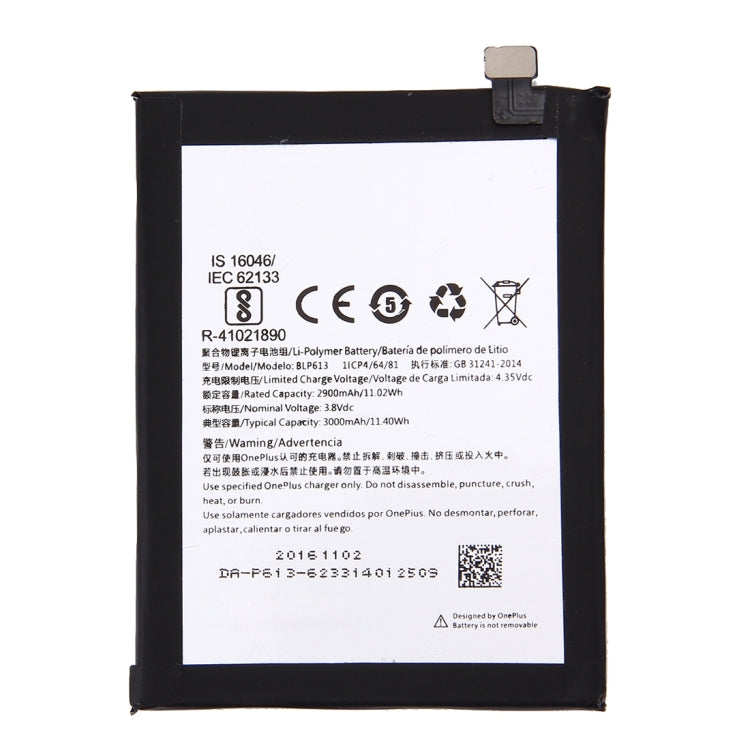 2900mAh for OnePlus 3 (A3000 Version) Rechargeable Li-Polymer Battery, For OnePlus 3