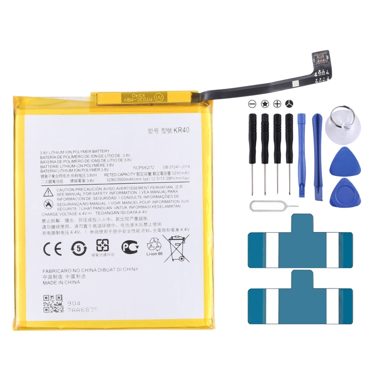 Batterie lithium-polymère de remplacement KR40 pour Motorola One Vision XT1970-1 3 500 mAh, pour Motorola One Vision