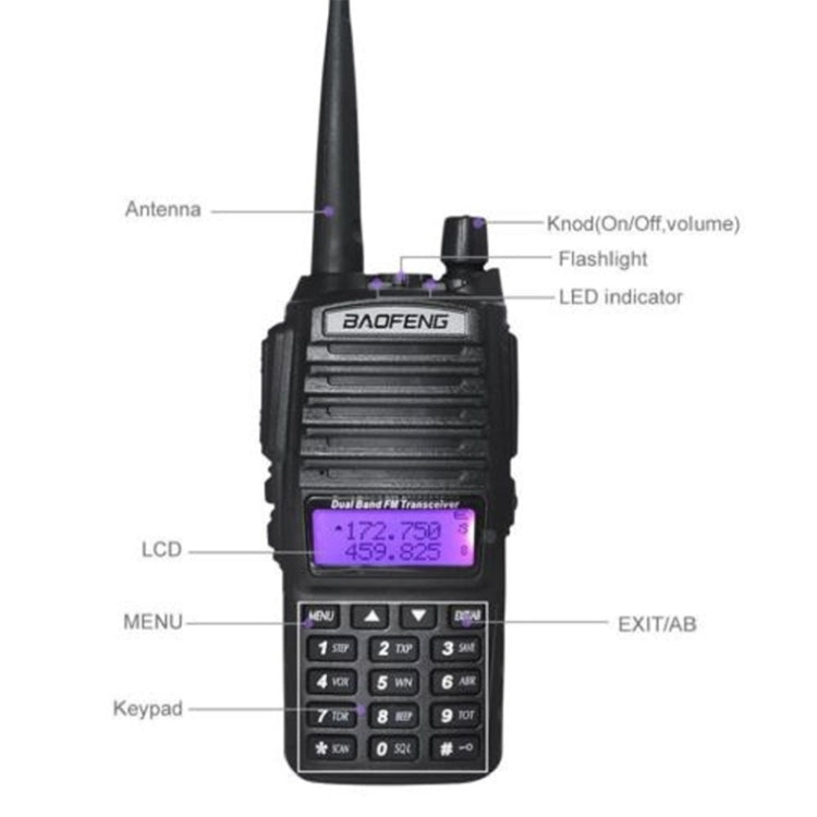 BaoFeng UV-82 5W Dual Band Two-Way Radio FM VHF UHF Handheld Walkie Talkie