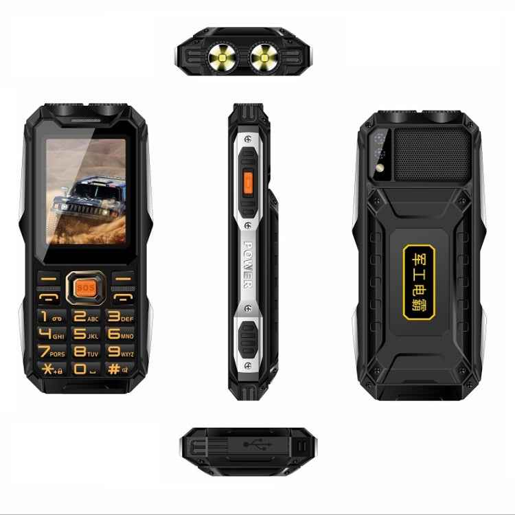 Waterproof Shockproof Dustproof, 16800mAh Battery, 2.4 inch, 21 Keys, Bluetooth, LED Flashlight, FM, SOS, Dual SIM, Network: 2G