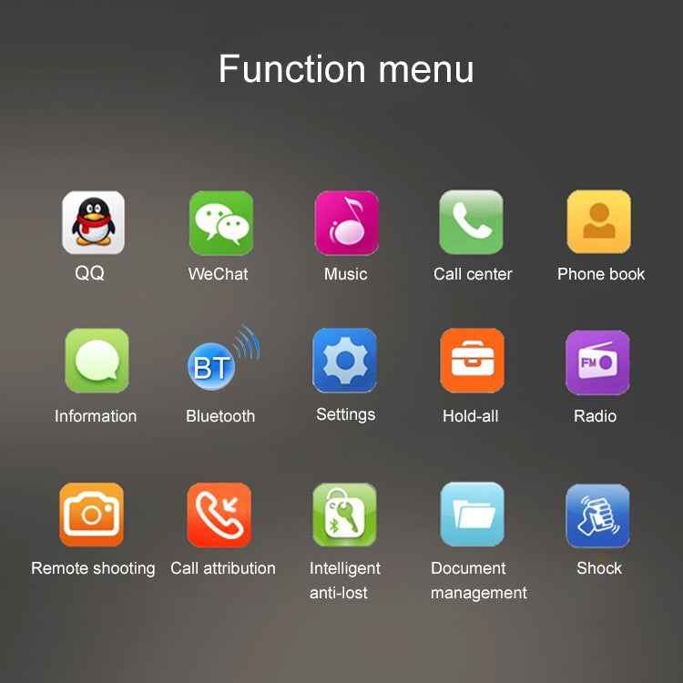 1.77 inch, MTK6261D, 21 Keys, Support Bluetooth, MP3, Anti-lost, Remote Capture, FM, GSM, Dual SIM