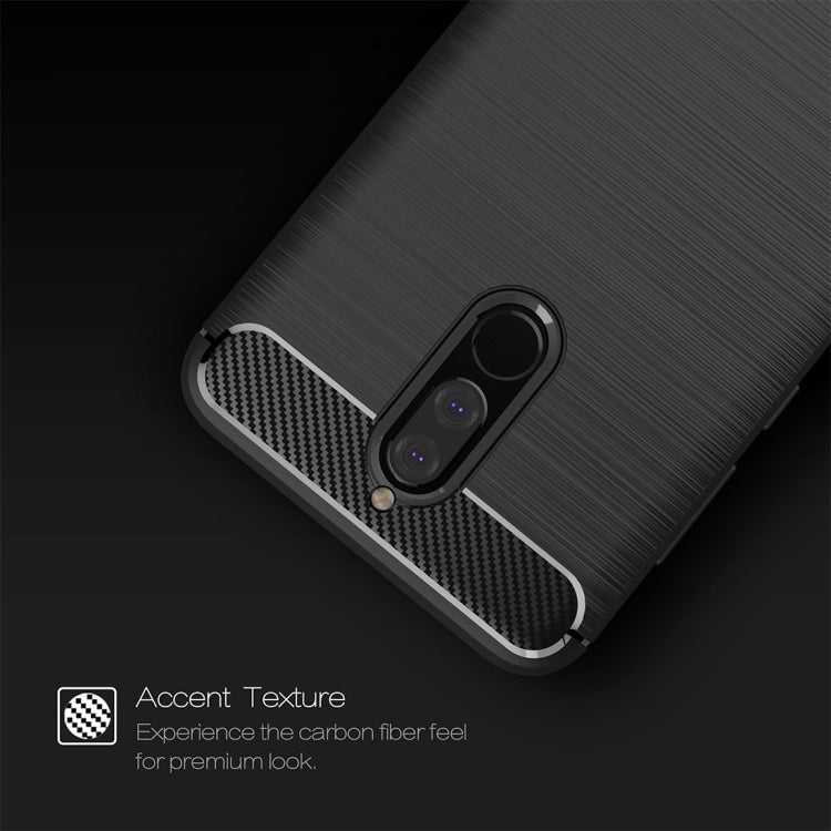 For Huawei Mate 10 Lite Brushed Carbon Fiber Texture TPU Shockproof Anti-slip Soft Protective Back Cover Case