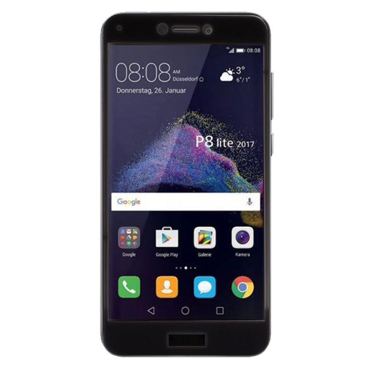Película de vidrio templado de pantalla completa a prueba de explosiones con dureza superficial 9H de 0,26 mm para Huawei P8 Lite (2017)