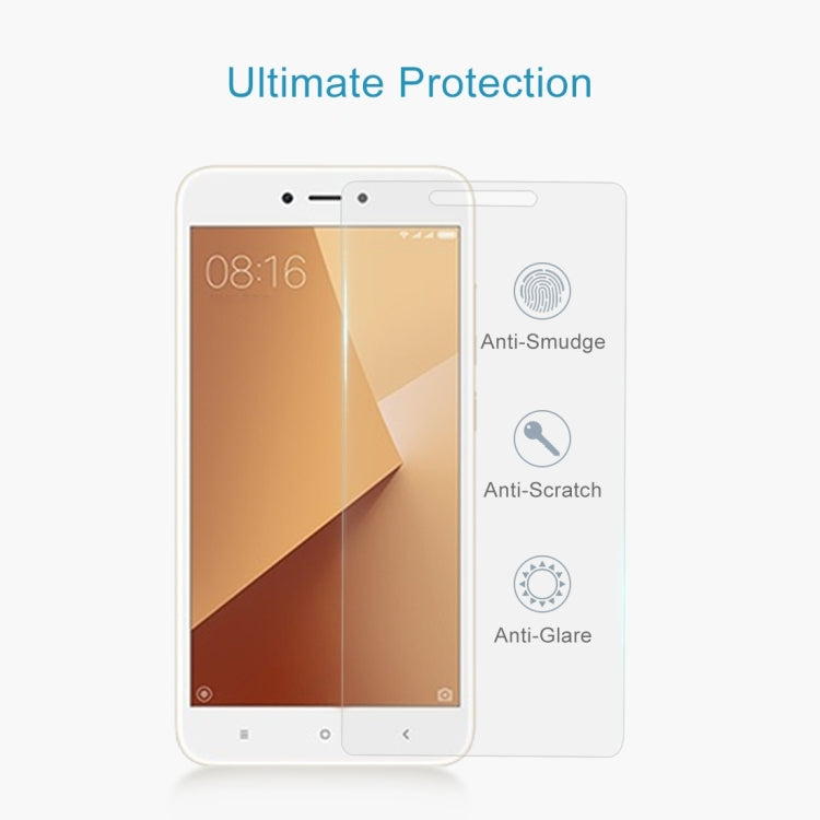 50 PCS for Xiaomi Redmi Note 5A 0.26mm 9H Surface Hardness 2.5D Explosion-proof Non-full Screen Tempered Glass Screen Film, For Redmi Note 5A
