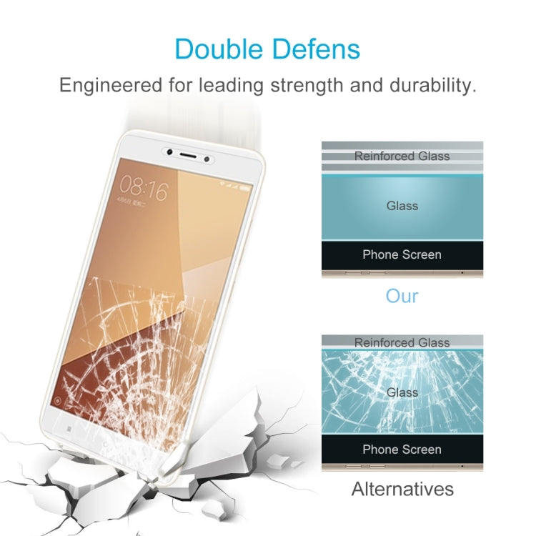 50 PCS for Xiaomi Redmi Note 5A 0.26mm 9H Surface Hardness 2.5D Explosion-proof Non-full Screen Tempered Glass Screen Film, For Redmi Note 5A