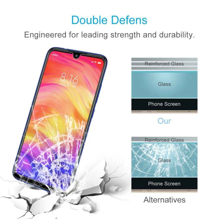 Película de vidrio templado 9H 2.5D de 0,26 mm para Xiaomi Redmi Note 7 (100 unidades)